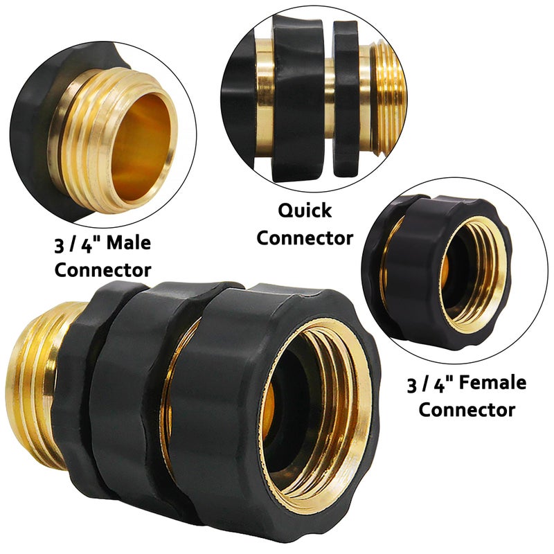 Lifynste 3/4 Inch Garden Hose Quick Connector Fittings, Easy Connector Fitting, Male and Female Set, (4) - Image 2